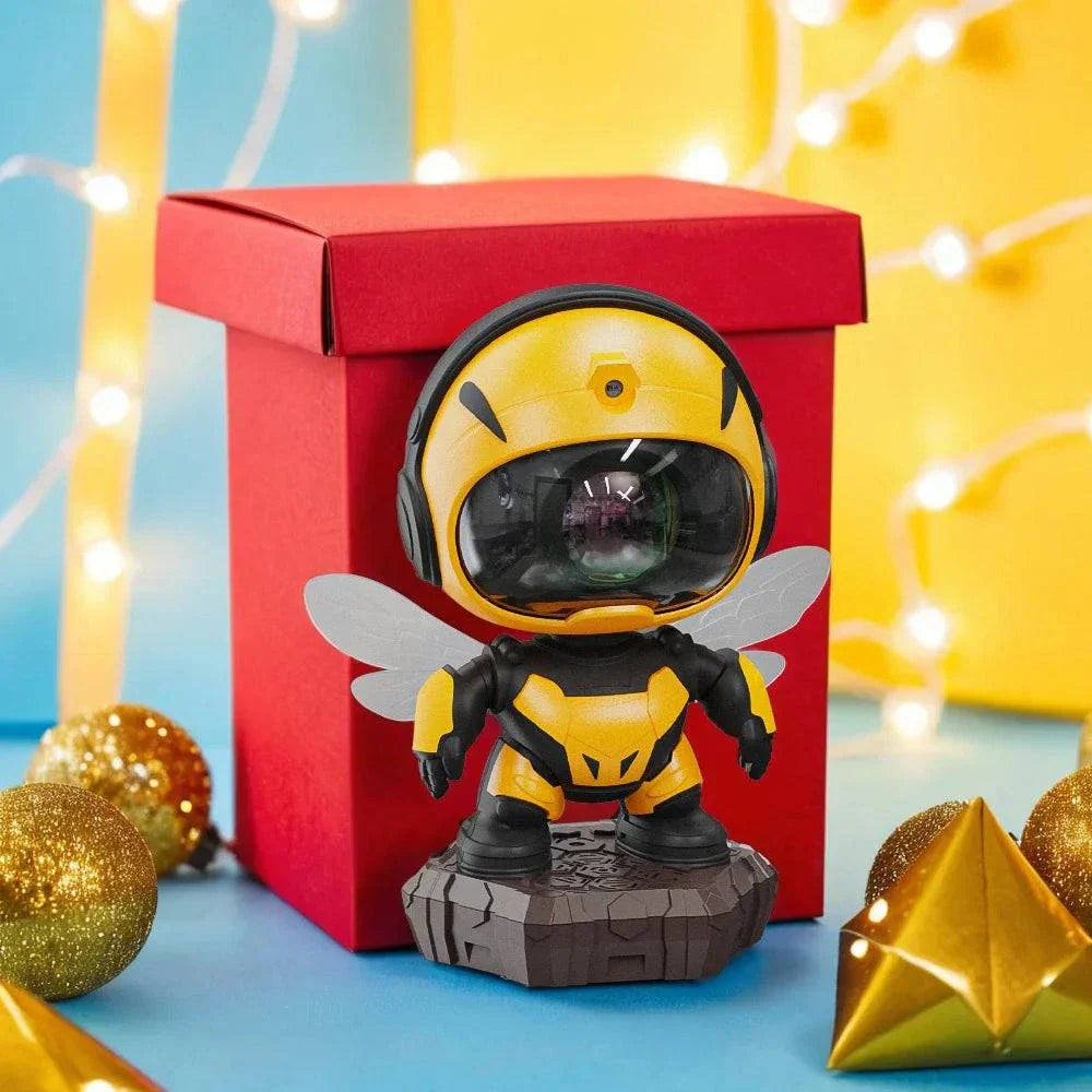 Bee galaxy star projector night light with LED, mini design, perfect for kids room decor and starry nebula ceiling projection.