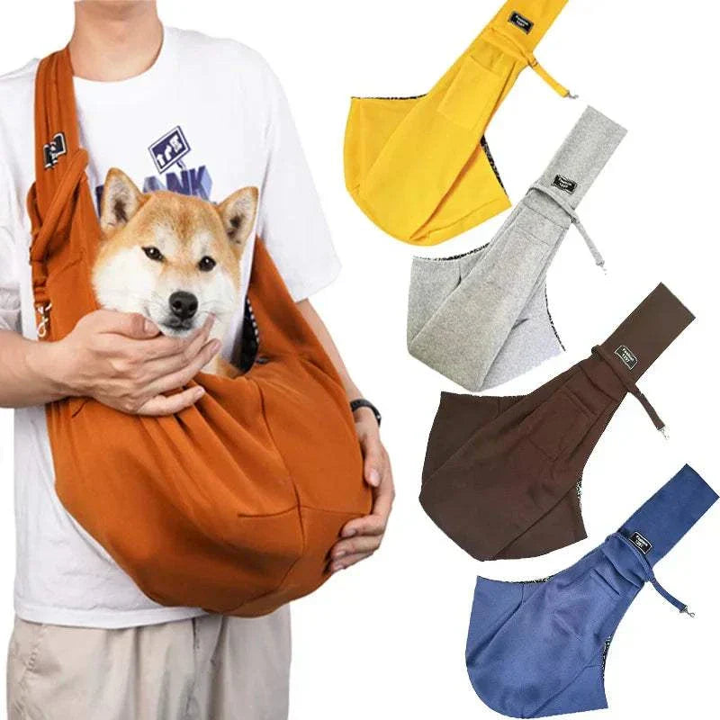 Crossbody breathable dog sling pet carrier bag for medium breeds in multiple colors