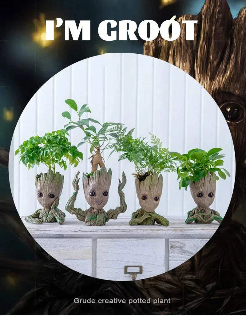 Modern Vases For Flowers Pot Groot Garden Pots Planters Anime Figurines Home Decoration Accessories Office Storage Pen Case - Kendoro