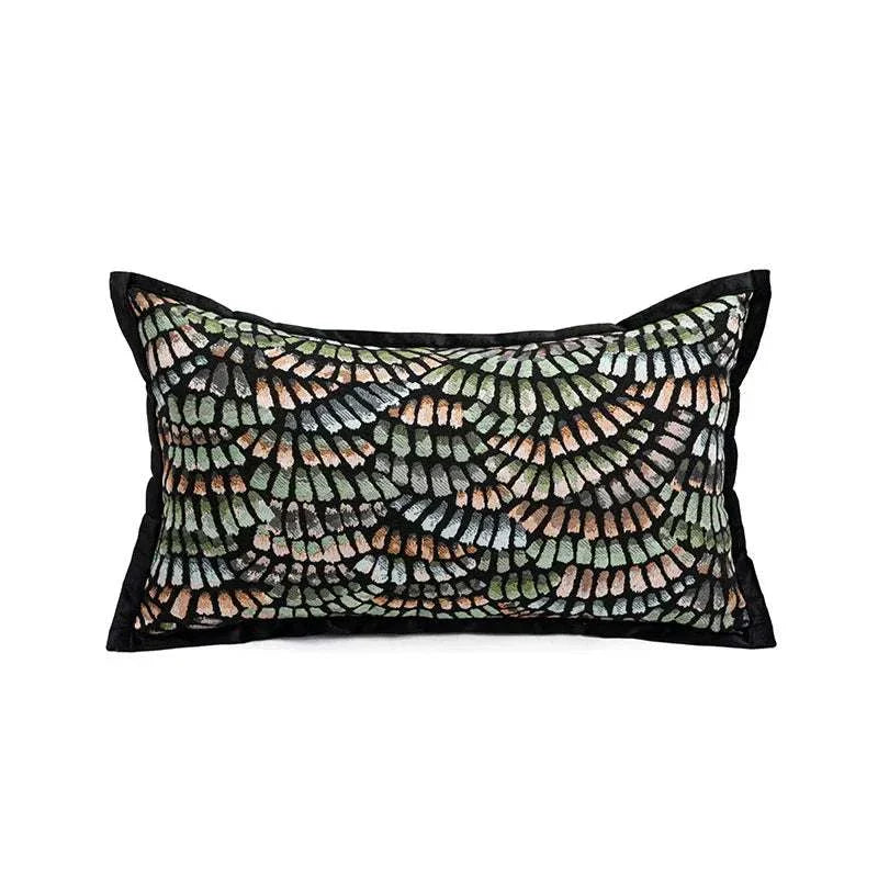 Modern Simple Jacquard Cushion Cover 45x45cm Green Baroque Throw Pillow Covers Decorative Luxury Living Room Sofa Home Decor - Kendoro