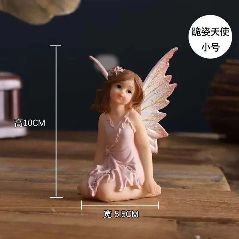 Nordic Beautiful Healing Girl Fairy Resin Ornament delicate fairy figurine for home decor