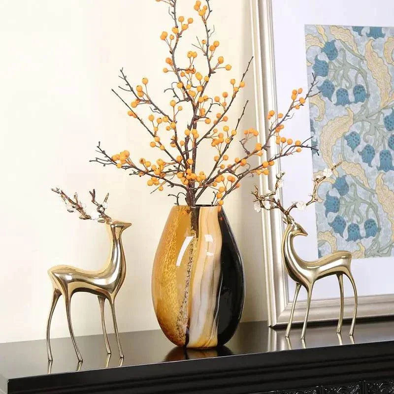 Modern simple glass color matching vase light luxury art decoration living room can be decorated with hydroponic flower device - Kendoro