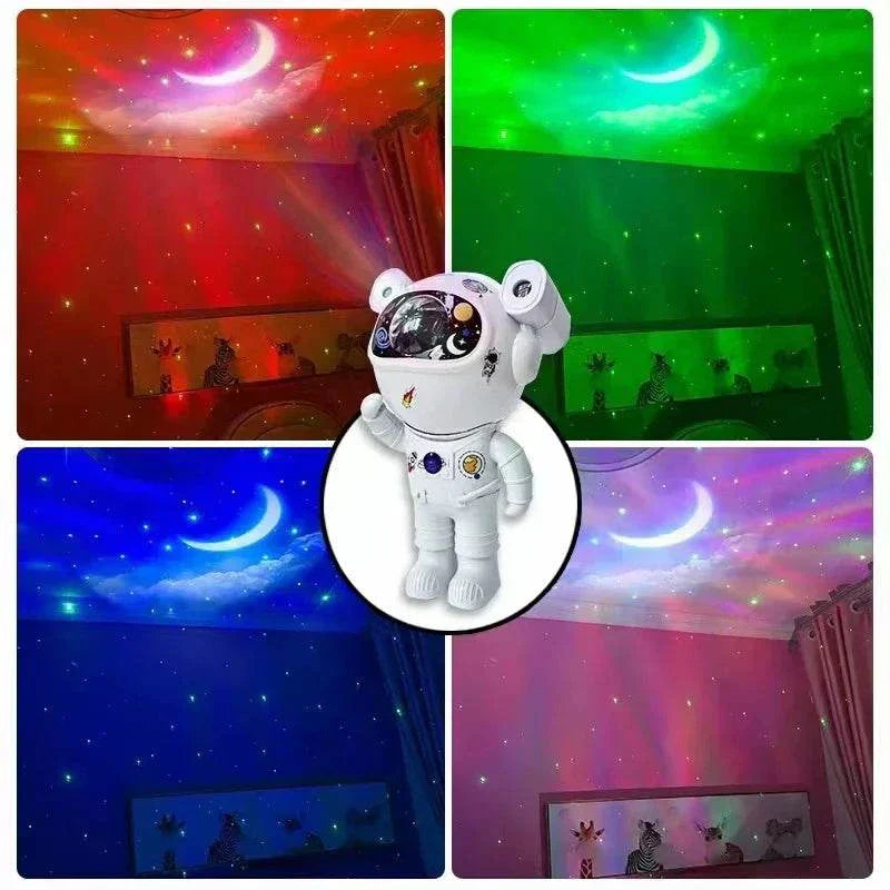 Galaxy Lighting for Kids Bluetooth astronaut star projector with LED aurora and moon nebula effects in bedroom night light colors