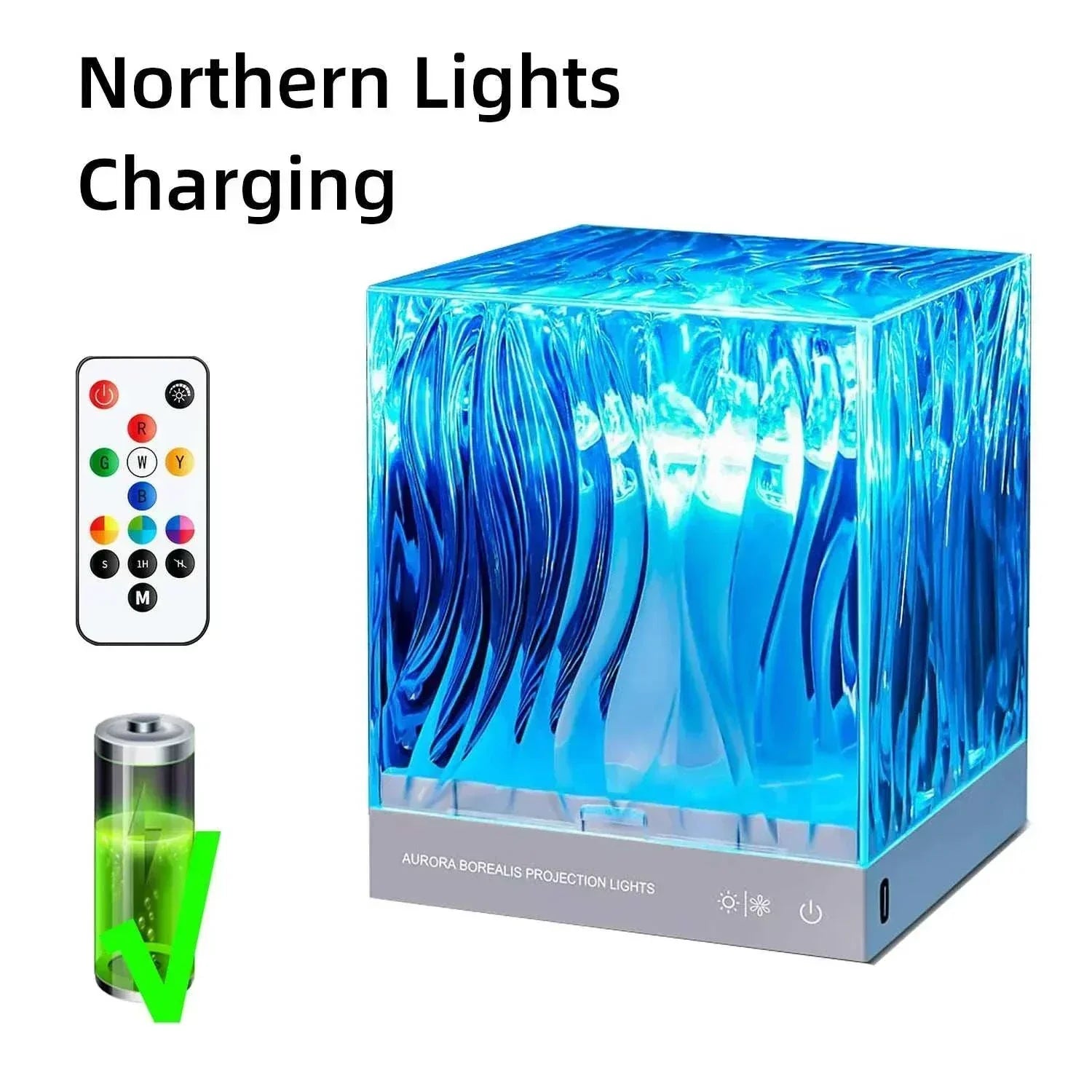 Northern Light starry sky ocean wave projector lamp with remote and rechargeable battery for party and home decor lighting