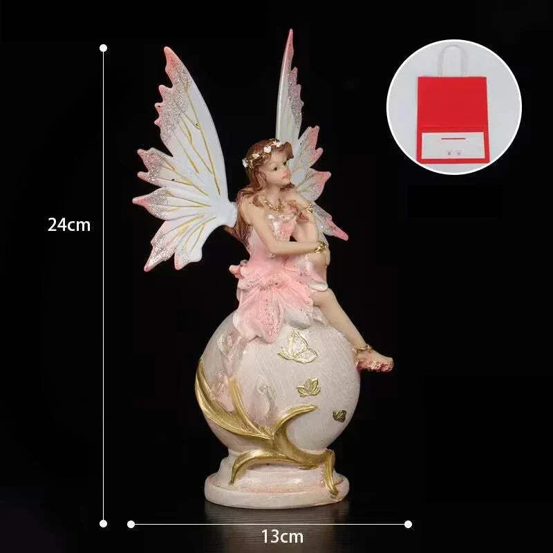 Nordic beautiful healing girl fairy resin ornament sculpture for home decor