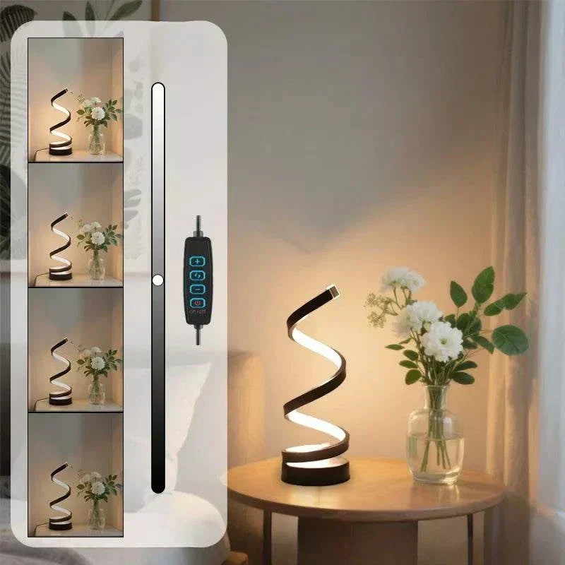 Table Lamps for Living Room,Modern Spiral Dimmable LED Table Lamp, Small Bedside Lamps, Nightstand Lamp for Bedroom Office Home - Kendoro