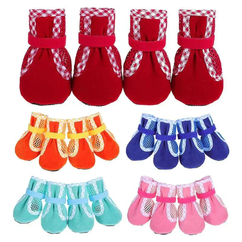 1Set Wear Resistant Dog Cat Boots Outdoors Thickened Anti-Slip Small Puppy Shoes Adjustable Drawstring Pet Booties Pet Supplies - Kendoro