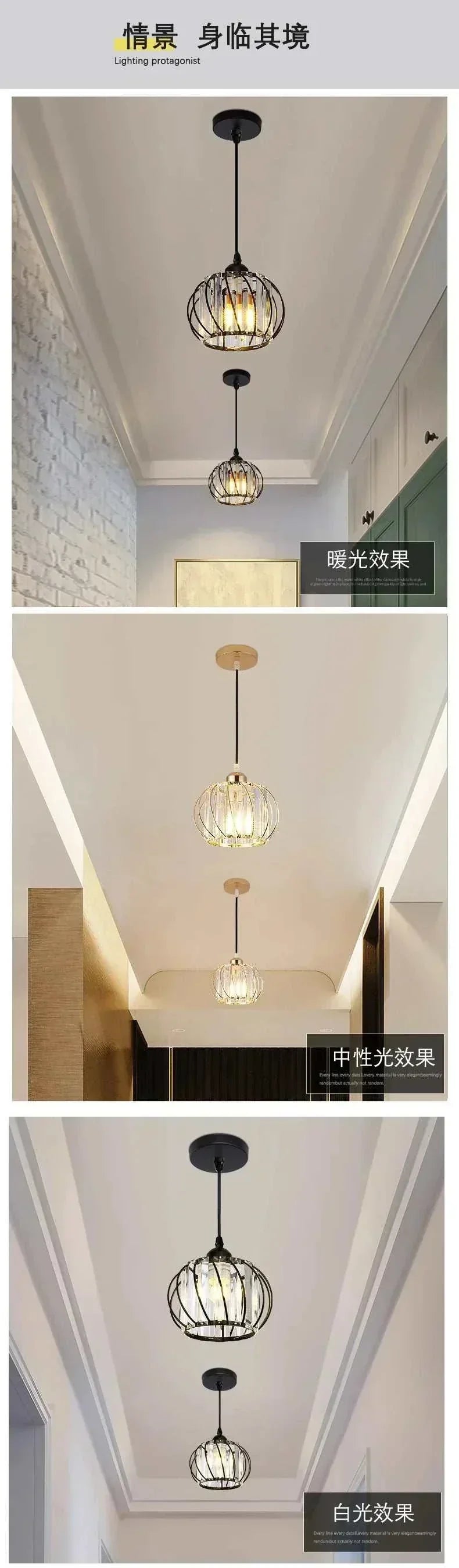 Modern light luxury living room black metal pendant chandelier with LED bulb for dining room and corridor lighting