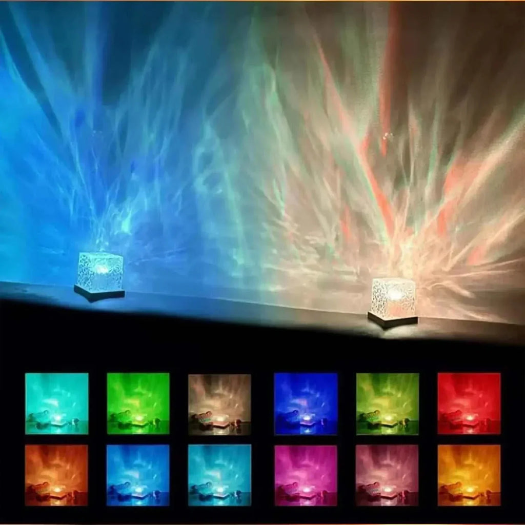 Ocean Wave Projector Light with 16 colorful LED aurora night light effects for home and office decoration