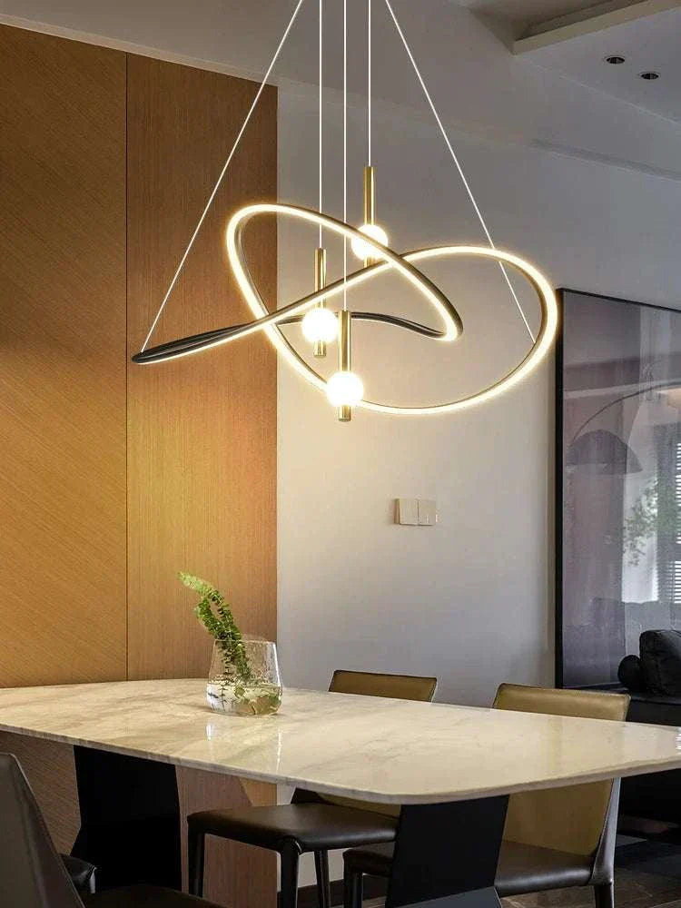 New LED Modern Ceiling Chandelier with bright lustre glow in modern living room decor