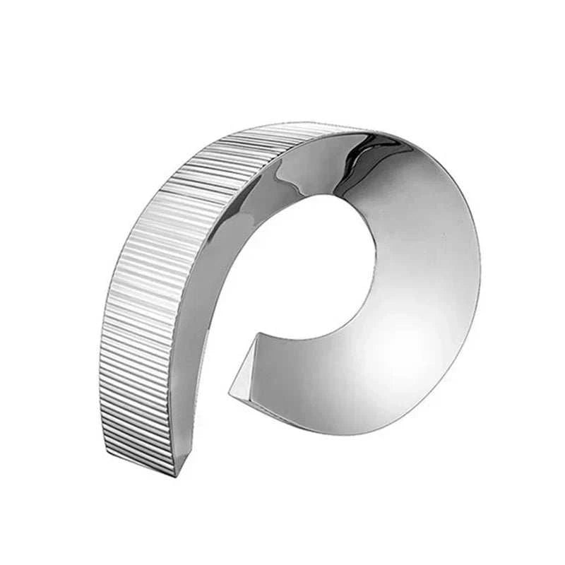 Modern stainless steel minimalistic curved vase for living room or office decoration