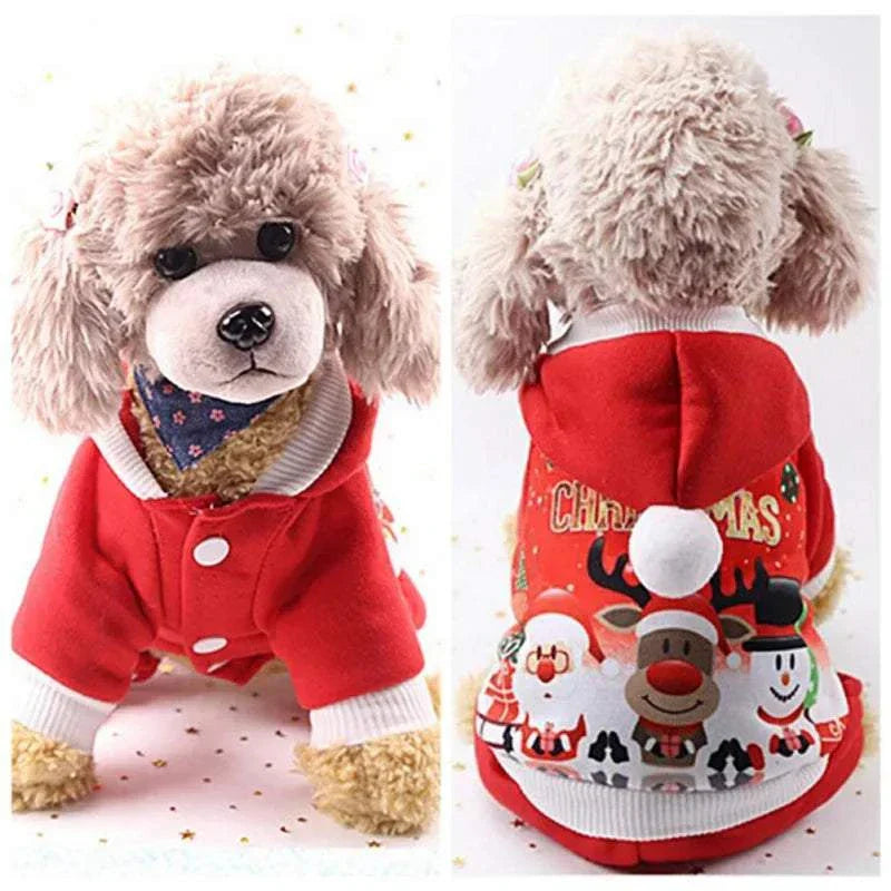 Christmas Dog Coat Sweater Pet Clothes New Year Pets Dogs Clothing For Small Medium Dogs Chihuahua Costume Warm Dog Hoodies - Kendoro