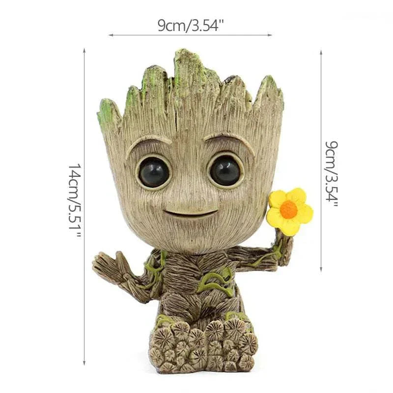 Modern Groot-themed decorative vase and planter for flowers and office storage, plastic material, American style, medium size