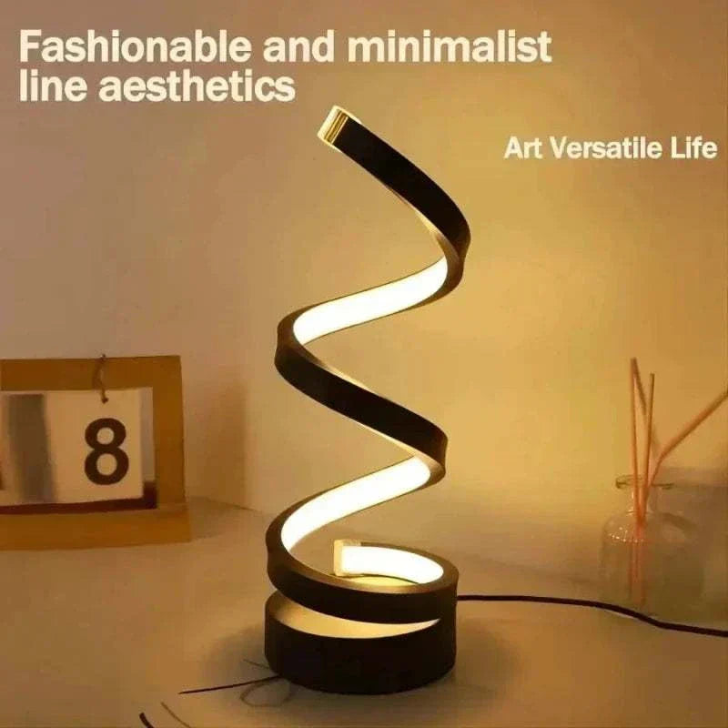 Table Lamps for Living Room,Modern Spiral Dimmable LED Table Lamp, Small Bedside Lamps, Nightstand Lamp for Bedroom Office Home - Kendoro