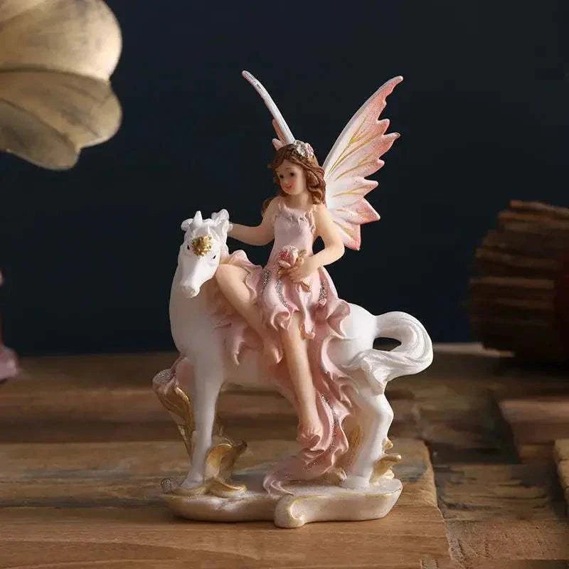 Nordic Beautiful Healing Girl Fairy Resin Ornaments Home Livingroom Desktop Figurines Decoration Study Room Sculpture Adornments - Kendoro
