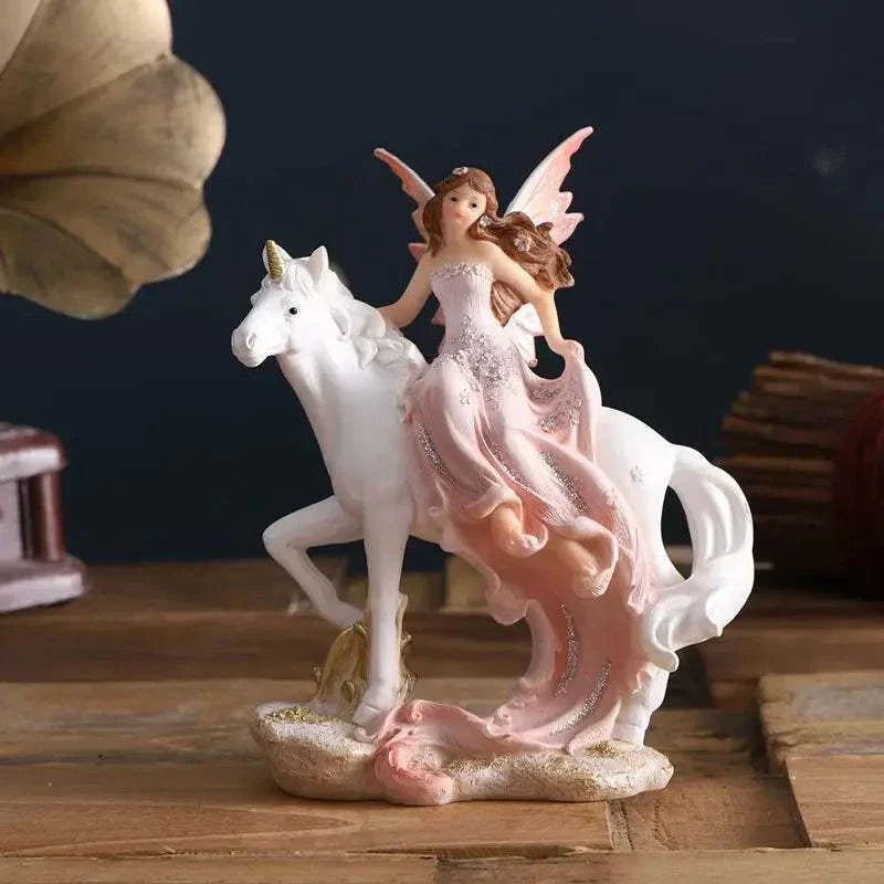 Nordic Beautiful Healing Girl Fairy Resin Ornaments Home Livingroom Desktop Figurines Decoration Study Room Sculpture Adornments - Kendoro