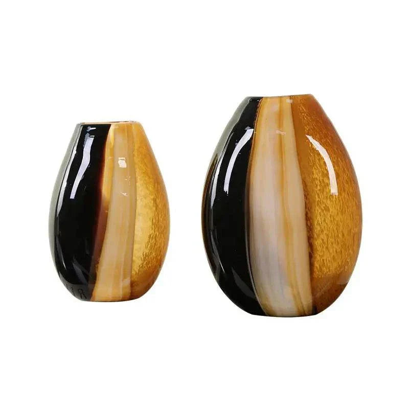 Modern simple glass color matching vase light luxury art decoration living room can be decorated with hydroponic flower device - Kendoro