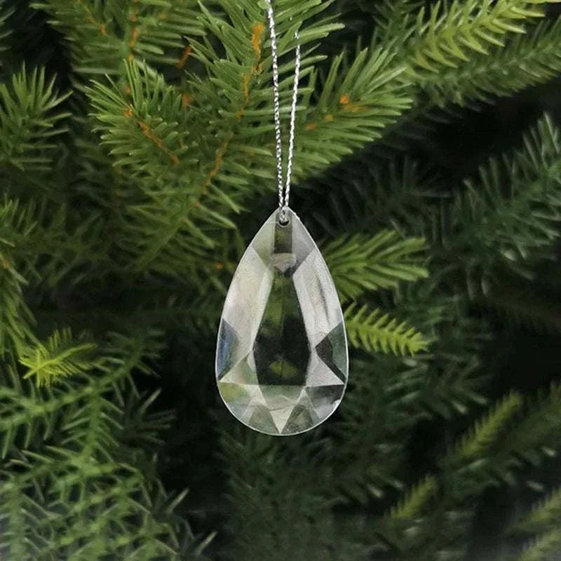 Crystal snowflake Christmas decoration hanging ornament on tree branch