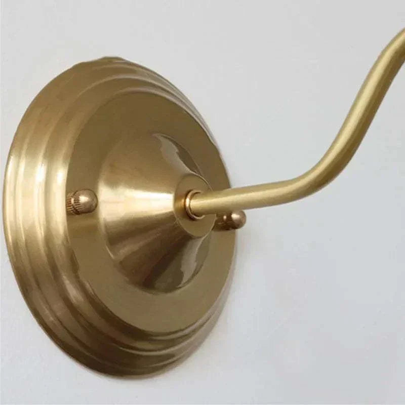 All copper Nordic American retro style bedroom headboard wall-mounted lamp base detail