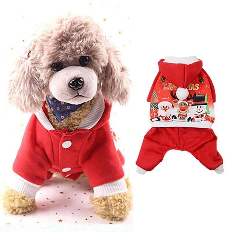 Christmas Dog Coat Sweater Pet Clothes New Year Pets Dogs Clothing For Small Medium Dogs Chihuahua Costume Warm Dog Hoodies - Kendoro