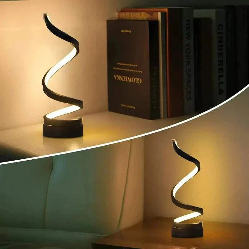 Table Lamps for Living Room,Modern Spiral Dimmable LED Table Lamp, Small Bedside Lamps, Nightstand Lamp for Bedroom Office Home - Kendoro