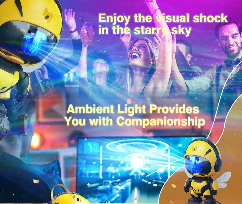 Bee Galaxy Star Projector Galaxy Night Light with ambient LED starry sky for kids room decor