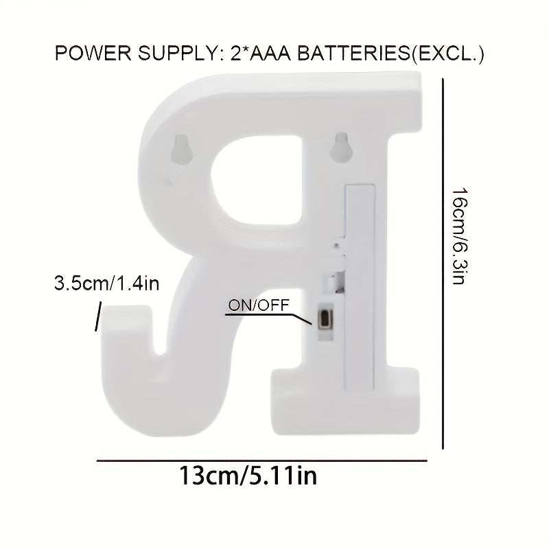 1pc Alphabet Letter LED Lights Luminous Number Lamp Decor, Battery Night Ligh, t For Home Wedding Birthday Christmas Party Decoration Letters Numbers Light, Home Decor - Kendoro