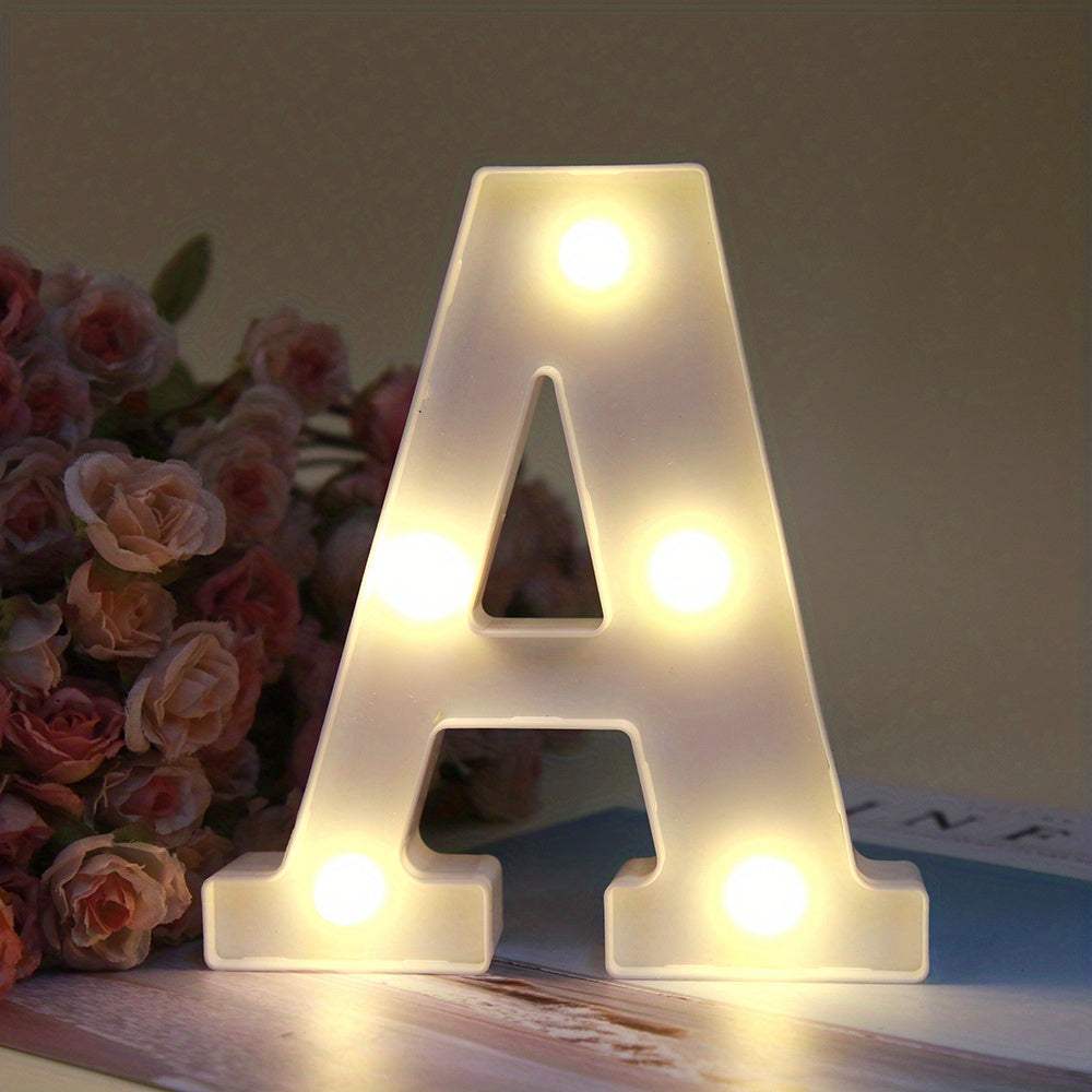 1pc Alphabet Letter LED Lights Luminous Number Lamp Decor, Battery Night Ligh, t For Home Wedding Birthday Christmas Party Decoration Letters Numbers Light, Home Decor - Kendoro