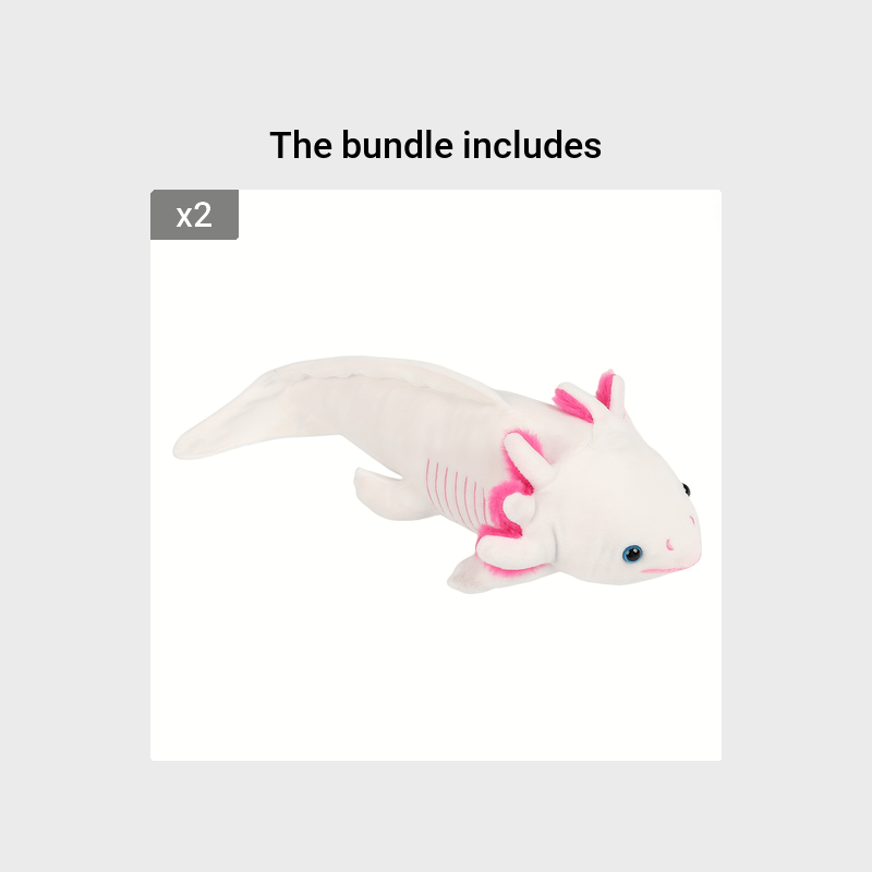 MOLUTIAN Cuddly Axolotl Plush Toy - 16.53" Realistic Cartoon Ambystoma, Soft Polyester, Perfect for Home Decor & Birthday Gifts - Available in Gray, White, Blue, Yellow, Black - Kendoro