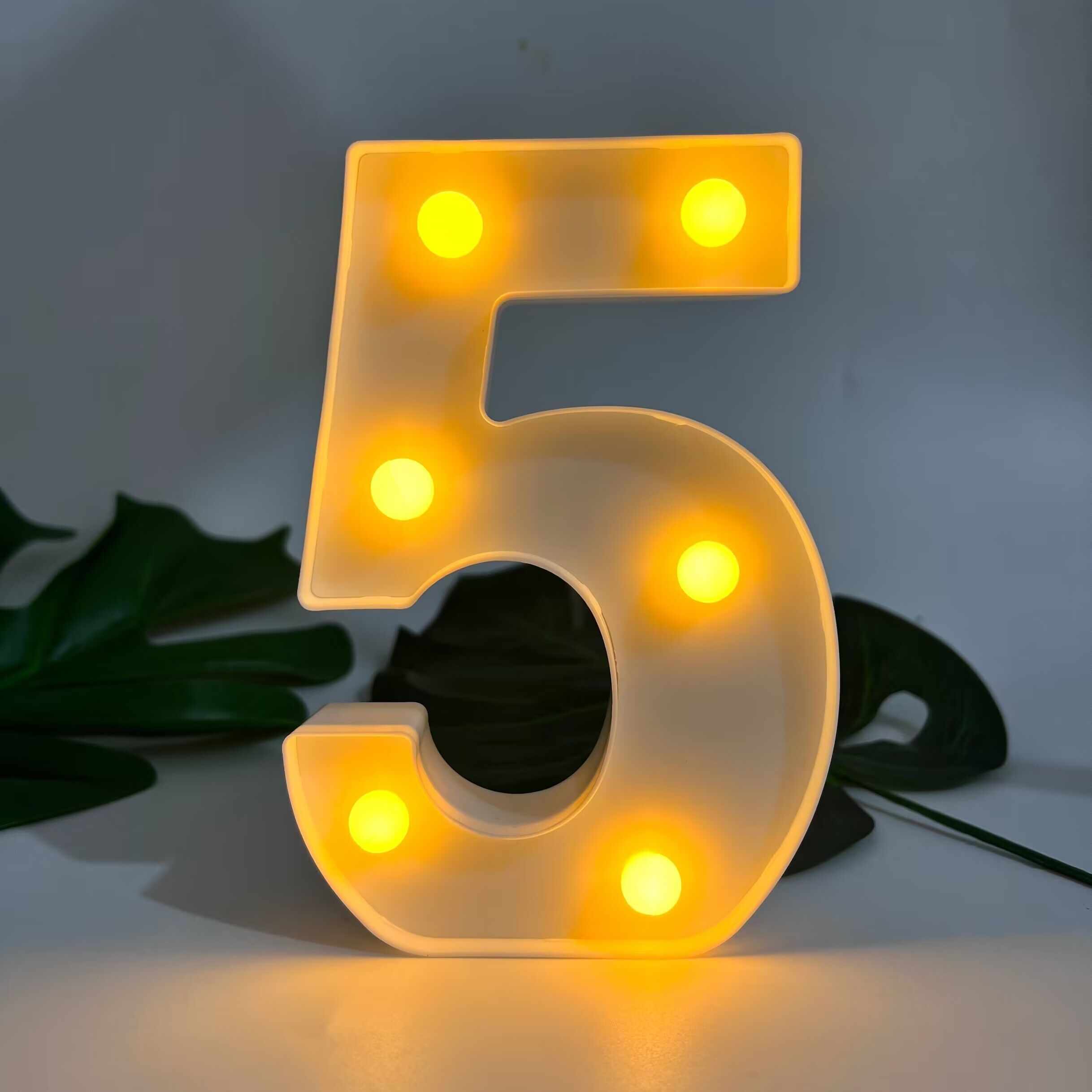 1pc Alphabet Letter LED Lights Luminous Number Lamp Decor, Battery Night Ligh, t For Home Wedding Birthday Christmas Party Decoration Letters Numbers Light, Home Decor - Kendoro