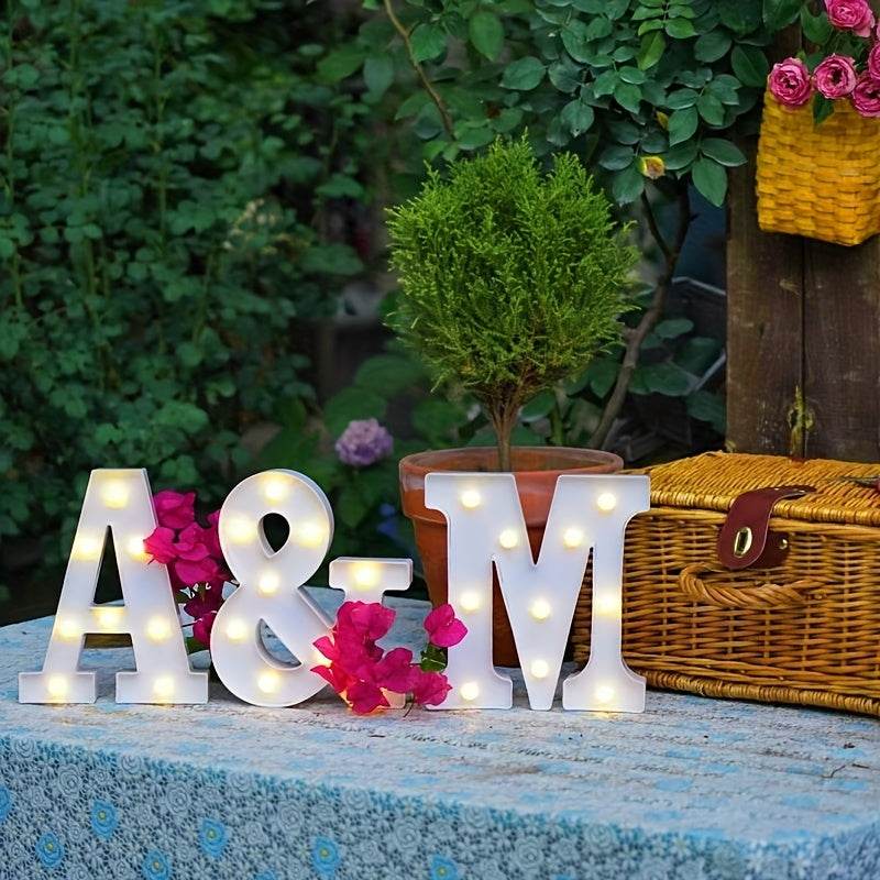 1pc Alphabet Letter LED Lights Luminous Number Lamp Decor, Battery Night Ligh, t For Home Wedding Birthday Christmas Party Decoration Letters Numbers Light, Home Decor - Kendoro