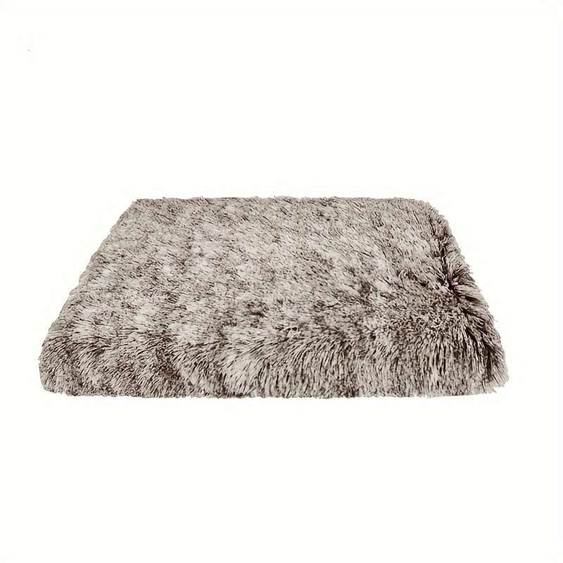 Plush rectangular non-slip dog bed and cat mat for small to large pets
