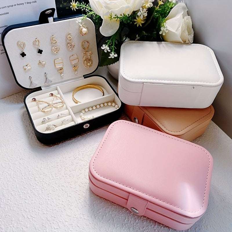 [1 Portable Jewelry Travel Case] 1pc Jewelry Travel Case, Travel Jewelry Organizer, Portable Jewelry Box Storage Organizer, Aesthetic Room Decor, Home Decor, Kitchen Accessories, Bathroom Decor, Bedroom Decor Jewelry Boxes - Kendoro
