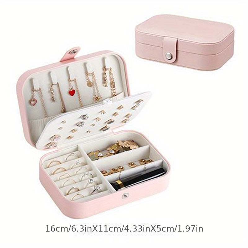 [1 Portable Jewelry Travel Case] 1pc Jewelry Travel Case, Travel Jewelry Organizer, Portable Jewelry Box Storage Organizer, Aesthetic Room Decor, Home Decor, Kitchen Accessories, Bathroom Decor, Bedroom Decor Jewelry Boxes - Kendoro