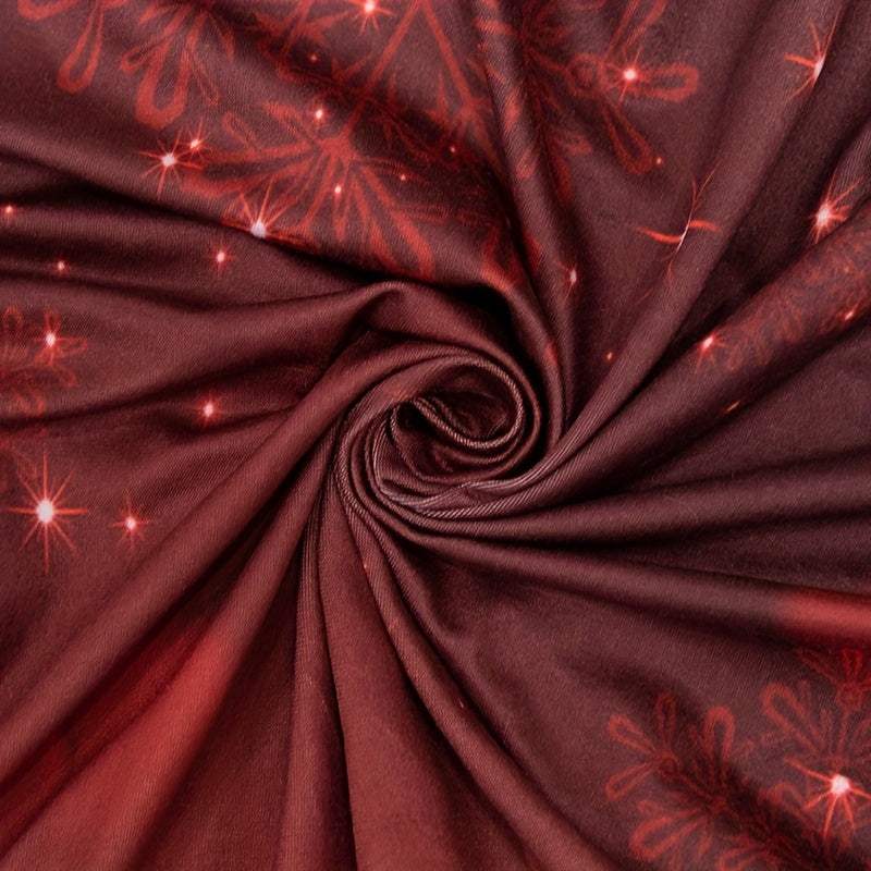 Milk velvet fabric with red Christmas bells pattern for elastic dining chair slipcovers