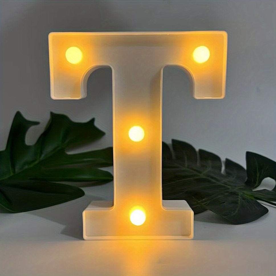 1pc Alphabet Letter LED Lights Luminous Number Lamp Decor, Battery Night Ligh, t For Home Wedding Birthday Christmas Party Decoration Letters Numbers Light, Home Decor - Kendoro