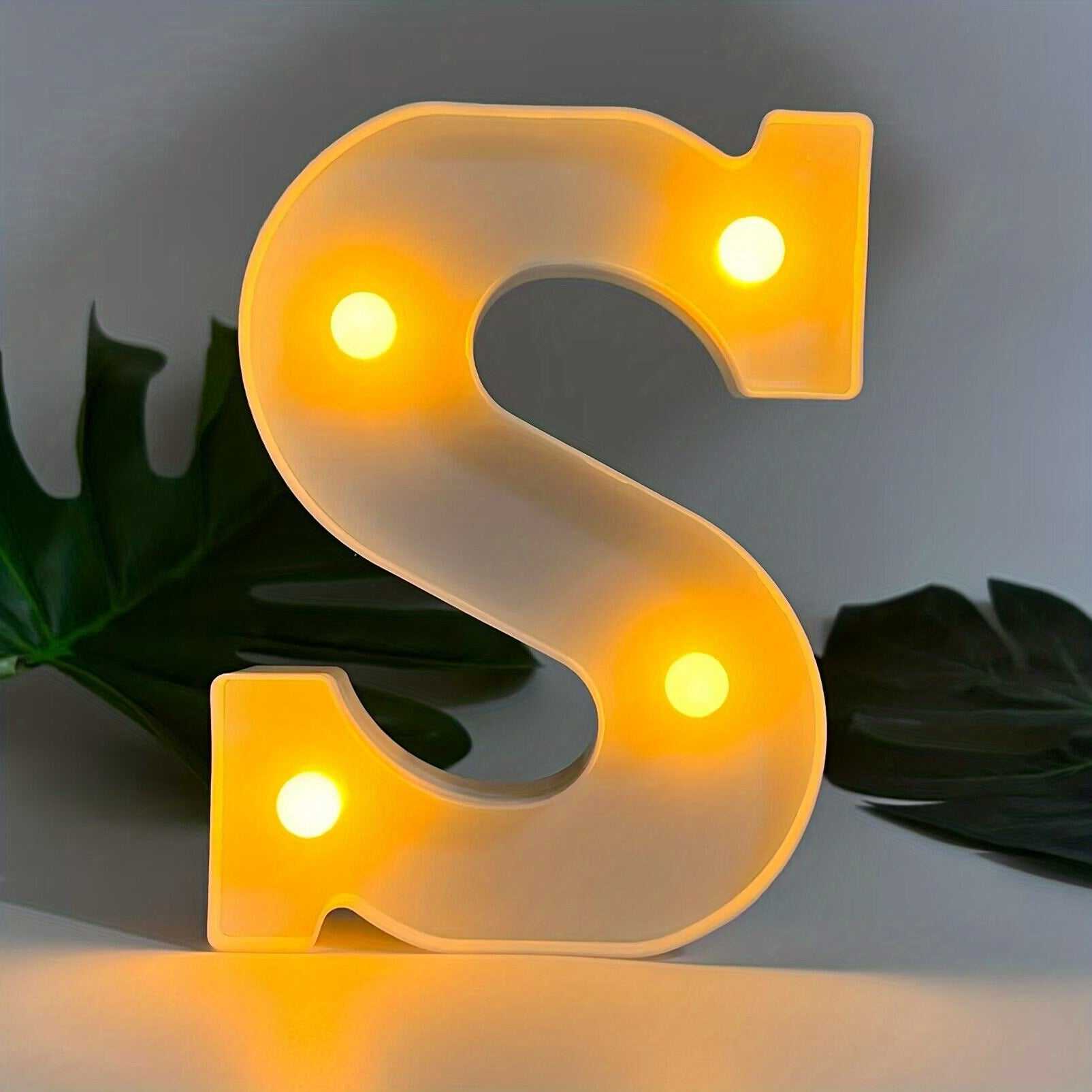 1pc Alphabet Letter LED Lights Luminous Number Lamp Decor, Battery Night Ligh, t For Home Wedding Birthday Christmas Party Decoration Letters Numbers Light, Home Decor - Kendoro