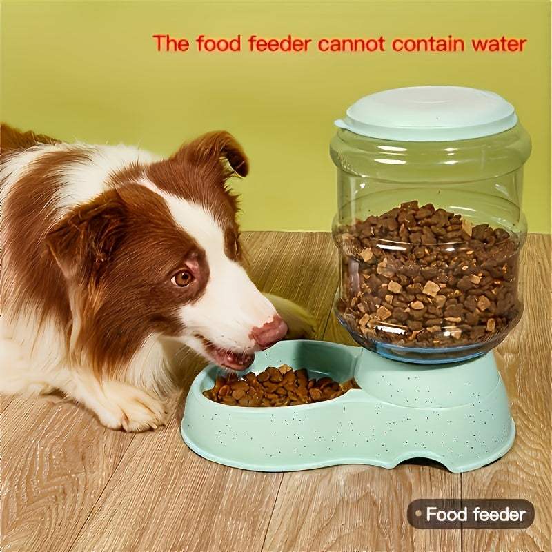 Automatic pet water dispenser and large capacity food feeder for cats and dogs