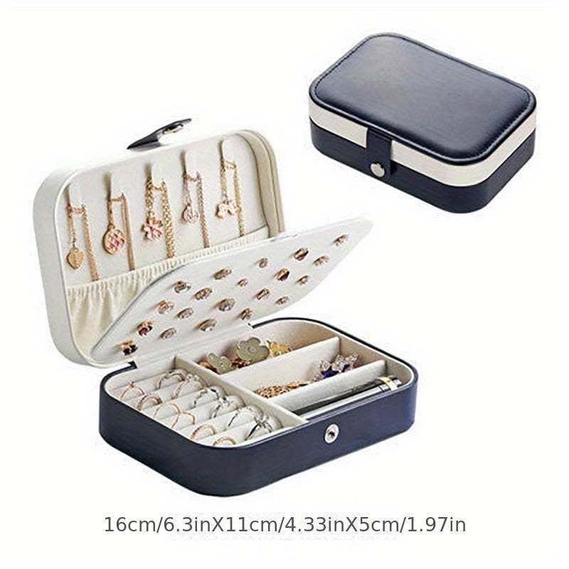 [1 Portable Jewelry Travel Case] 1pc Jewelry Travel Case, Travel Jewelry Organizer, Portable Jewelry Box Storage Organizer, Aesthetic Room Decor, Home Decor, Kitchen Accessories, Bathroom Decor, Bedroom Decor Jewelry Boxes - Kendoro