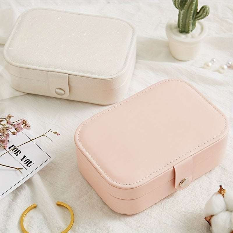[1 Portable Jewelry Travel Case] 1pc Jewelry Travel Case, Travel Jewelry Organizer, Portable Jewelry Box Storage Organizer, Aesthetic Room Decor, Home Decor, Kitchen Accessories, Bathroom Decor, Bedroom Decor Jewelry Boxes - Kendoro