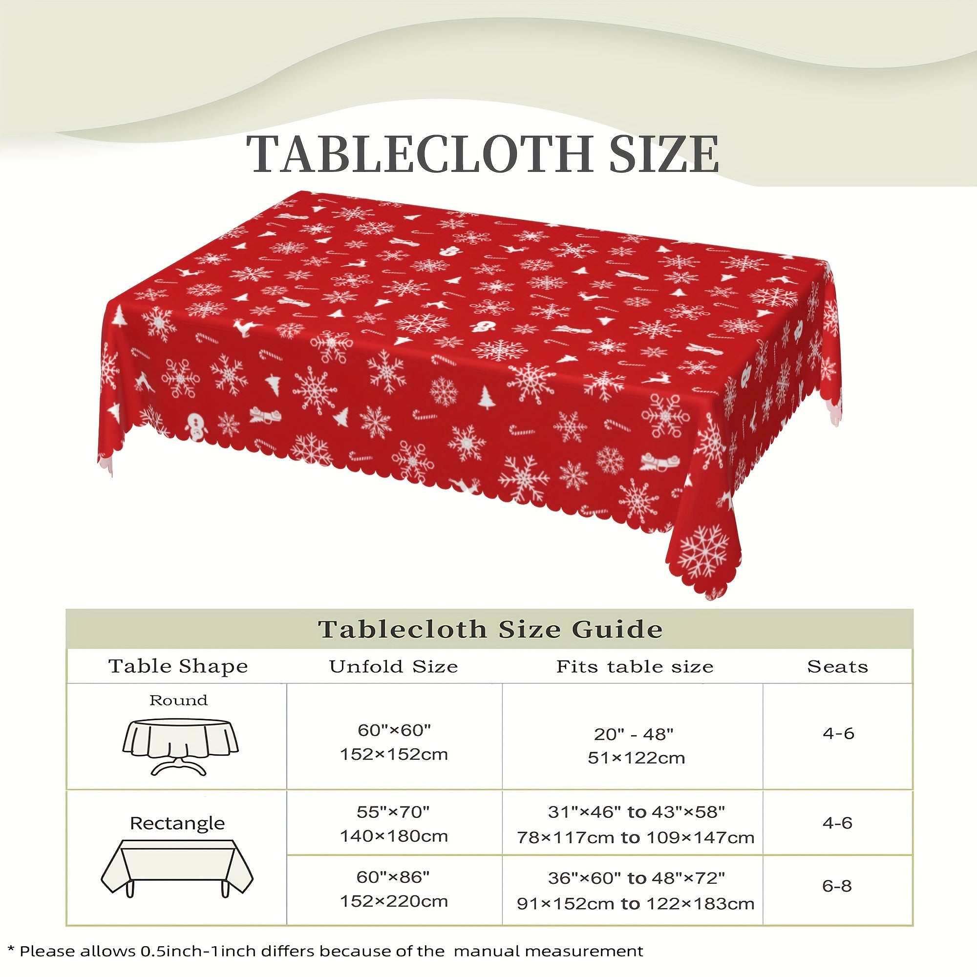1pc, Polyester Tablecloth, Merry Christmas Table Cover